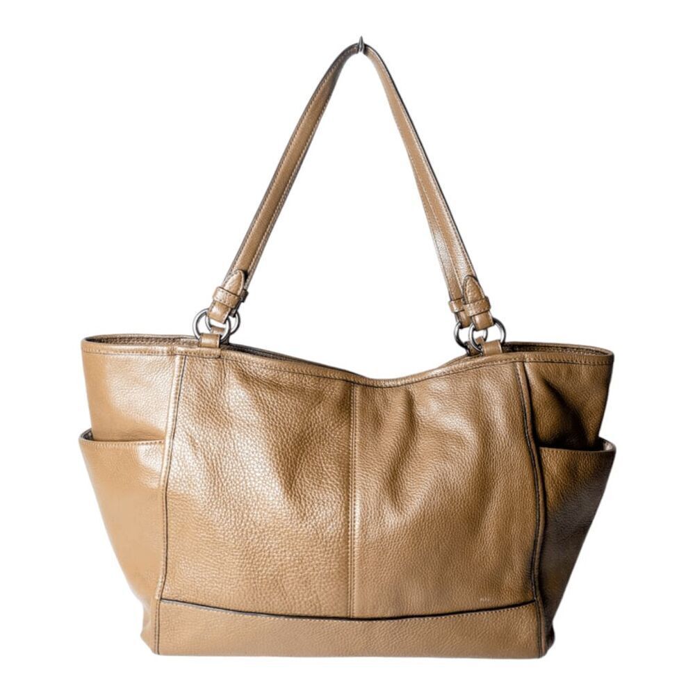 COACH Carrie Brown Leather Shoulder Bag Tote - Picture 3 of 12